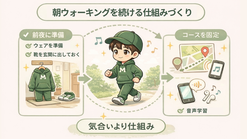 朝ウォーキングを続ける仕組み